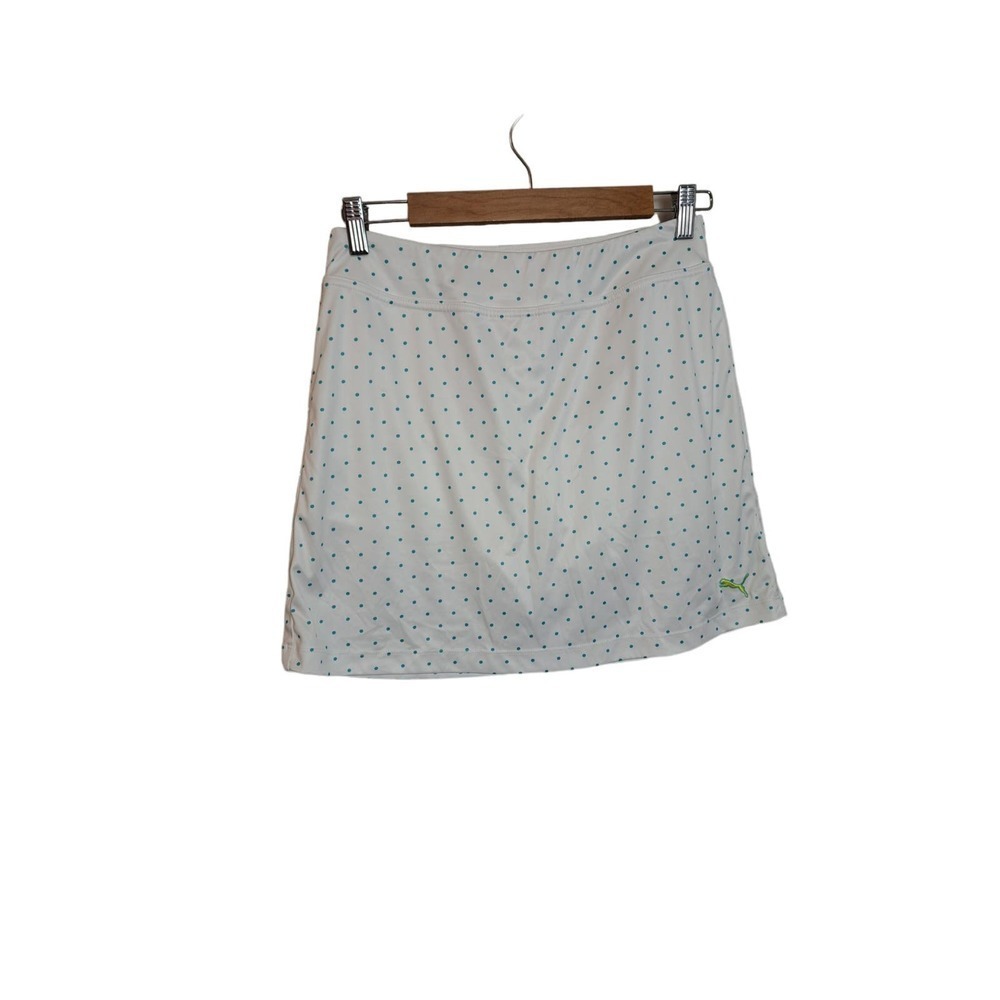 Puma Women's White & Blue Polka-dot Tennis Sport Skirt Size XS